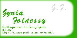 gyula foldessy business card